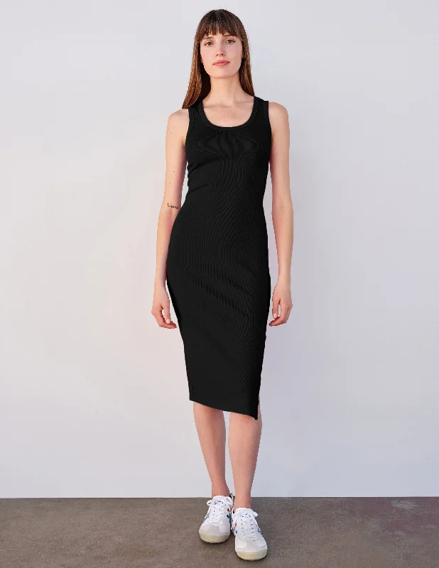 Sundry Bodycon Dress with Snaps in Black