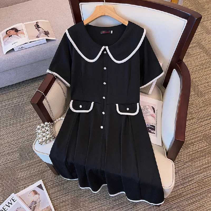 (4XL-8XL) Plus Size Chanelesque Collar Dress (EXTRA BIG SIZE)