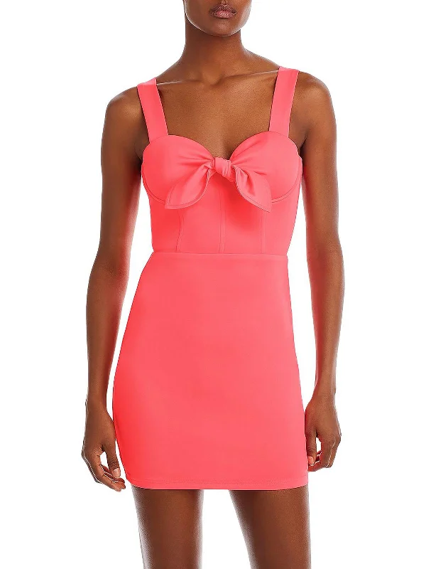 Womens Knot-Front Mini Bodycon Dress