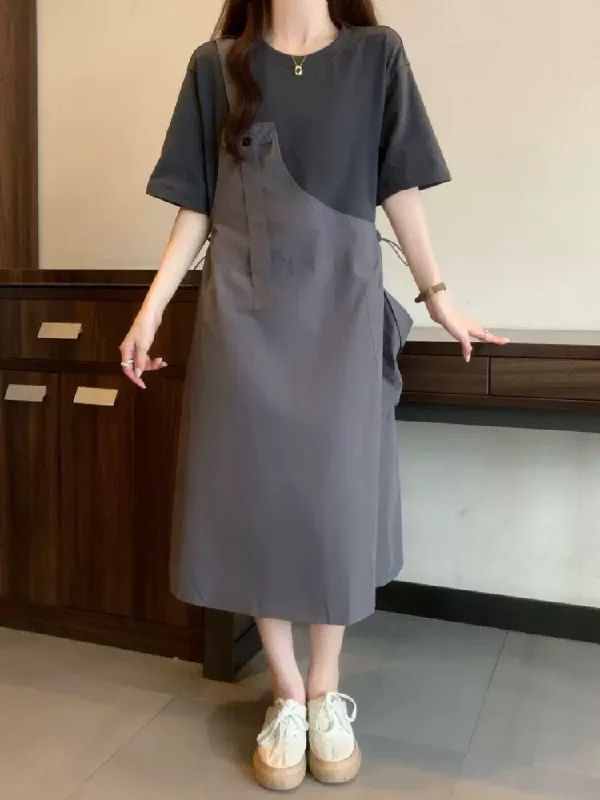 Plus Size Korean Designer Short Sleeve Dress