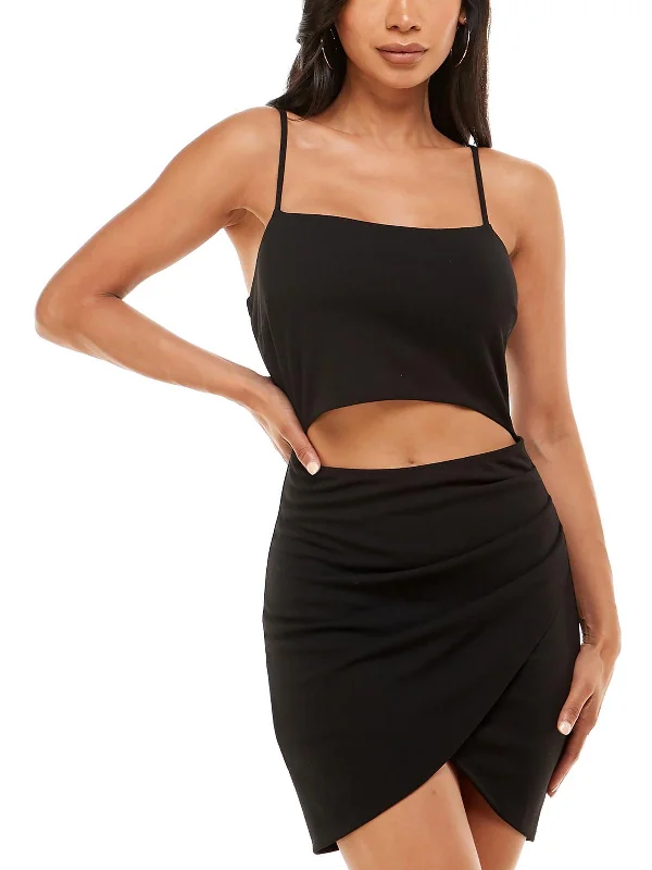 Juniors Womens Cut-Out Mini Bodycon Dress