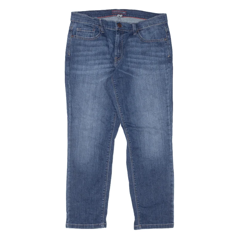 TOMMY HILFIGER Crop Jeans Blue Denim Slim Tapered Stone Wash Womens W30 L25