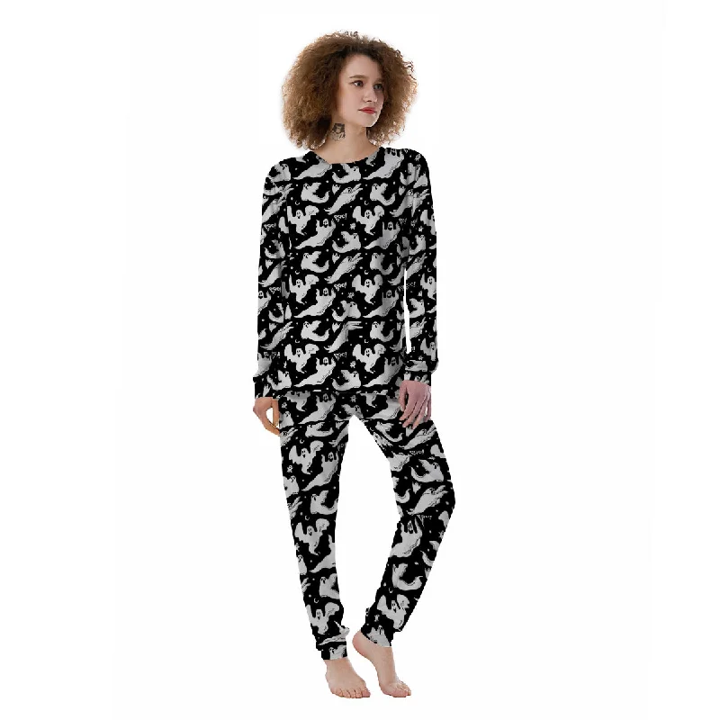 Boo Scary Ghost Print Pattern Women's Pajamas