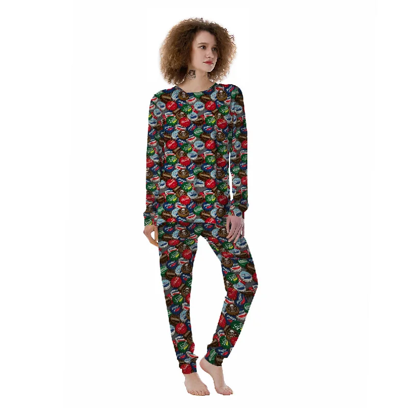 Bottle Caps Print Pattern Women's Pajamas