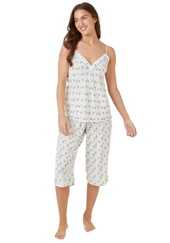 Indigo Sky Palm Island Camisole Capri Pyjama Set, Blue