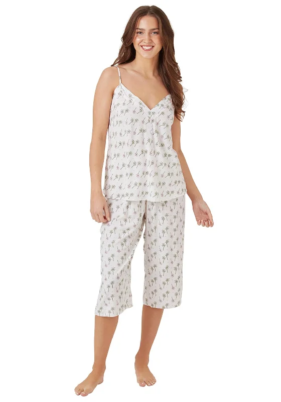 Indigo Sky Palm Island Camisole Capri Pyjama Set, Pink