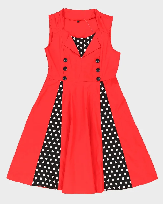 Red Vintage Style Swing Dress - S