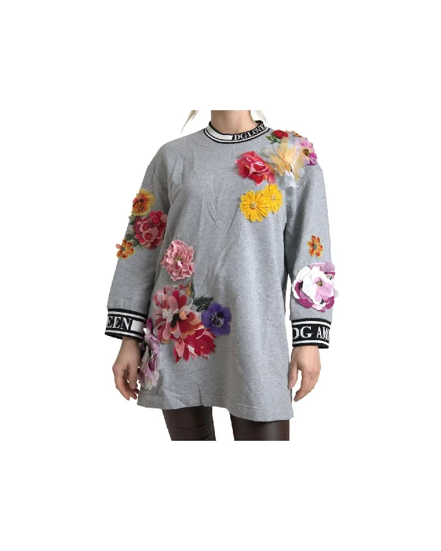 Dolce & Gabbana Embellished Queen Floral Pullover Sweater