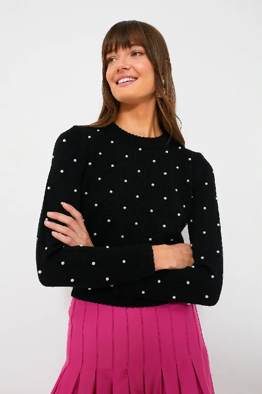 Black Pearl Embellished Deveraux Sweater