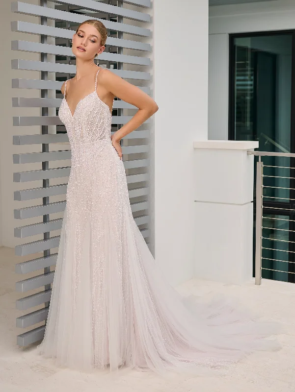 Beaded Fitted Sleeveless Bridal Gown by Adrianna Papell 31320