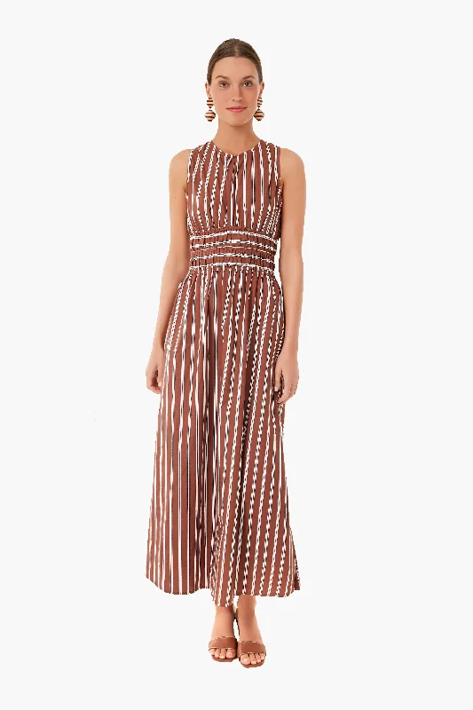 Cinnamon Maya Stripe Jean Midi Dress