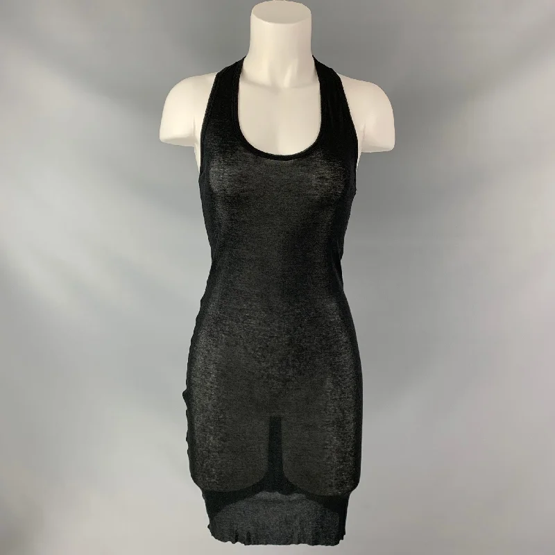 ILARIA NISTRI Size S Black Solid Racerback Tank Dress