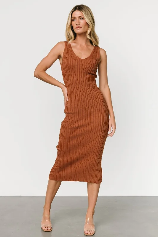 Napa V Neck Tank Dress | Copper