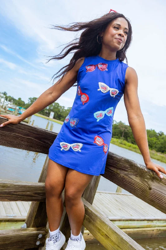 Royal Blue Sunglass Tank Dress