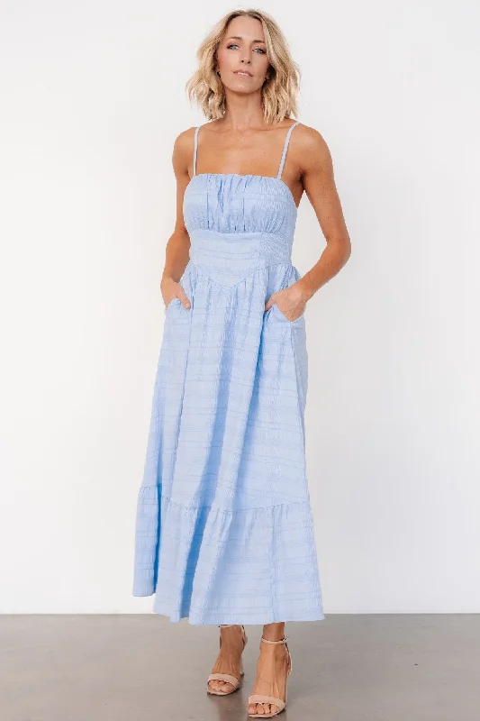 Mikayla Textured Tank Dress | Light Blue