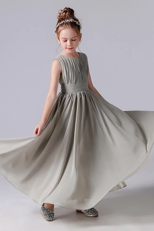 A Line Ankle length Flower Girl Dresses With Bow