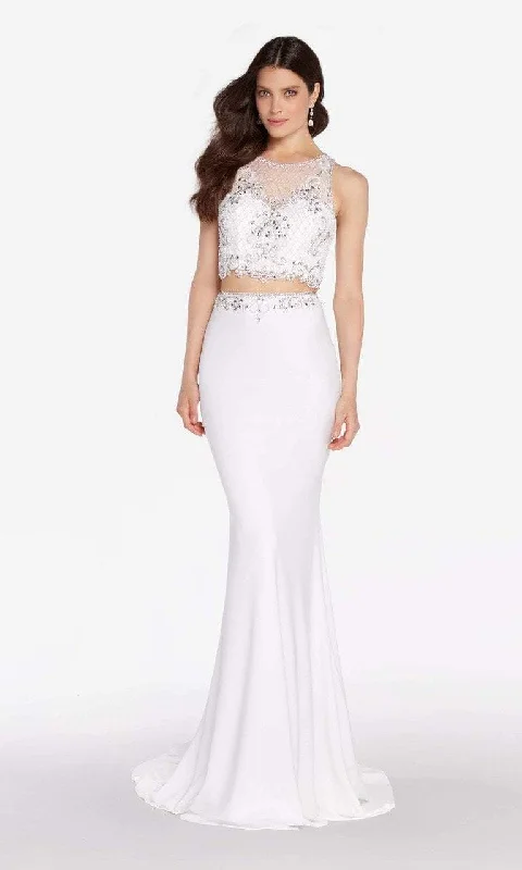 Alyce Paris 60016 - Sleeveless Adorned Bodice Sweep Train Dress