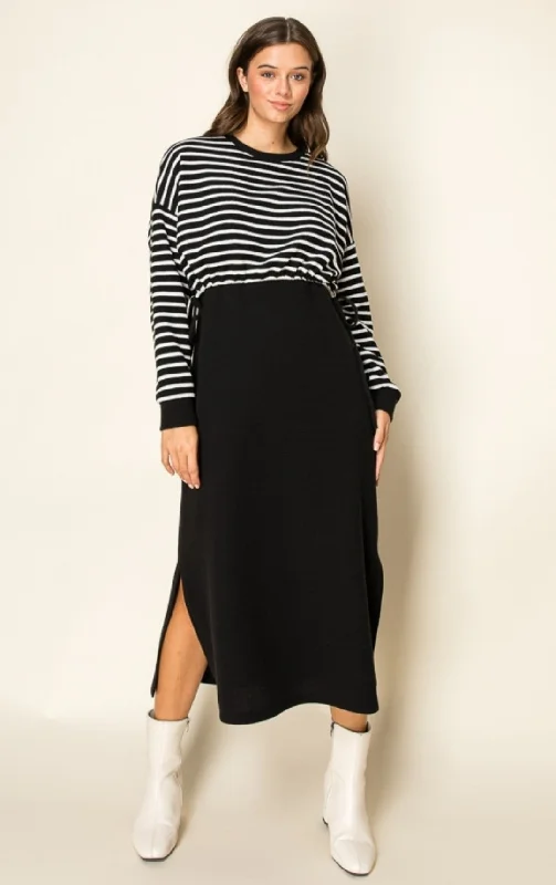 Black Stripe Cloud Dress