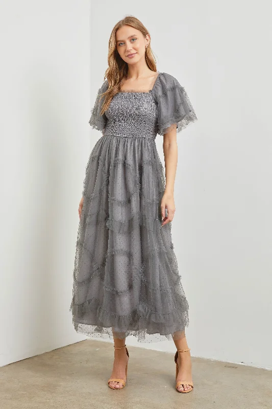 Ella Dress in Grey- Misses & Plus (L)