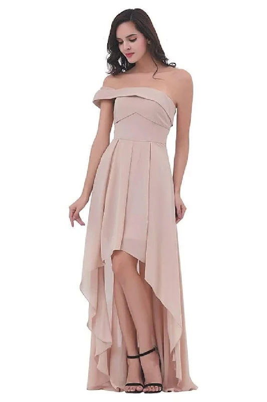 J'Adore Dresses - Asymmetrical Draped High Low Prom Dress J11317