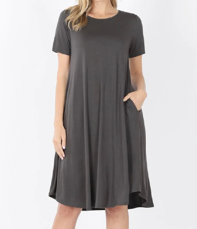 Lexi Dress in Ash Grey- Misses (1X-3X)