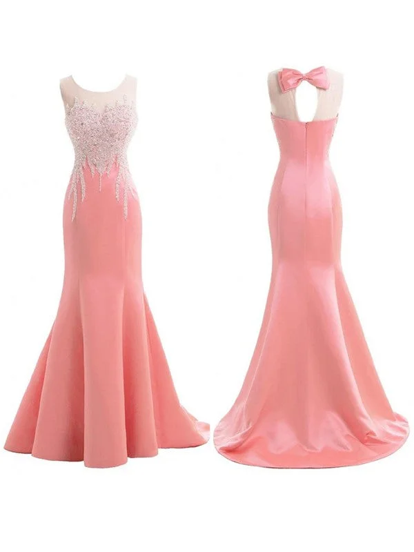 Mermaid Gorgeous Scoop Sleeveless Satin Beading Bridesmaid Dresses A-line unclassified dresses Mermaid Gorgeous Scoop Sleeveless Satin Beading Bridesmaid Dresses A-line unclassified dresses
