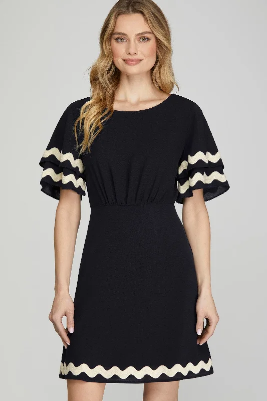 Navy Ric Rac Dress