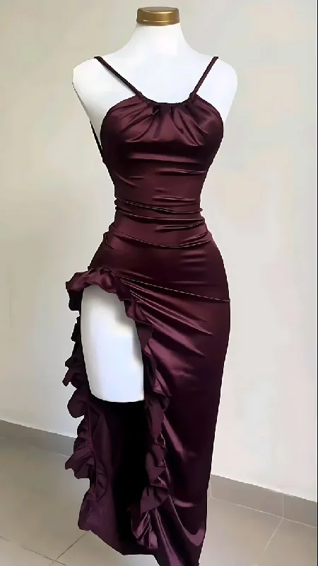 Sexy Slit Ruffles Prom Dress Lounge unclassified dresses