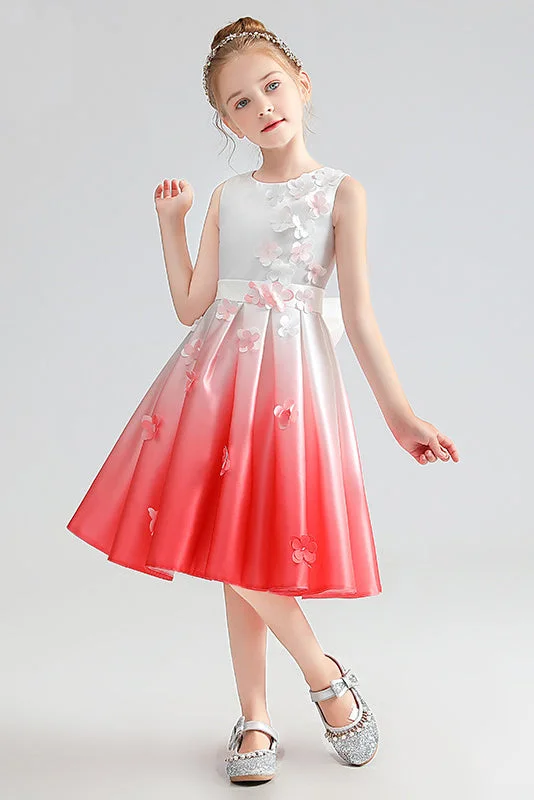 Cute Sleeveless Flower Girl Dresses With Bow Belt