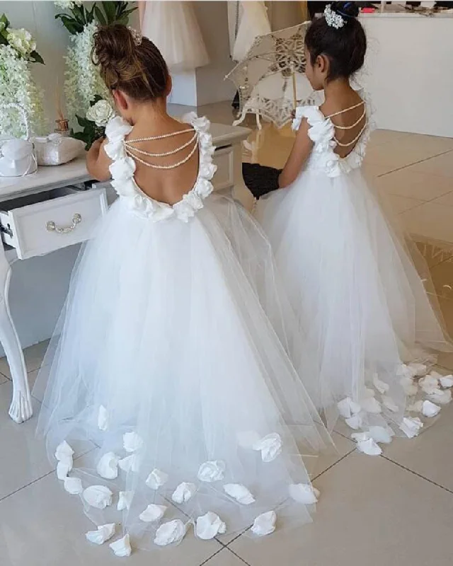 Siaoryne LP0916 Flower Girl Dresses with Handmade Flower Ball Gown First Communication Dress