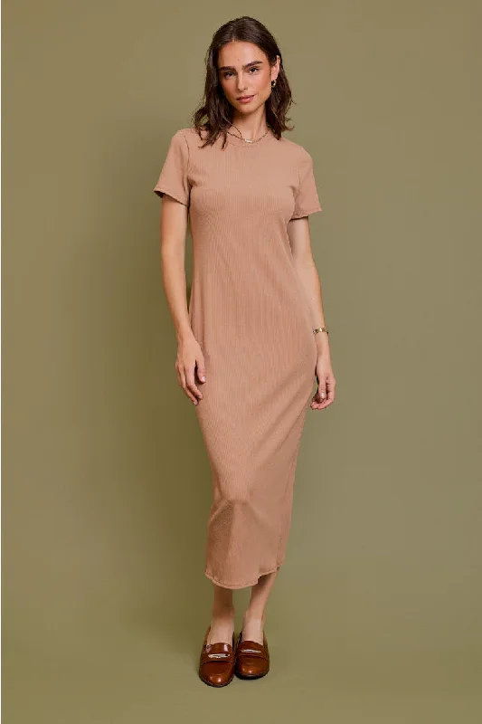 Tan Rib Dress