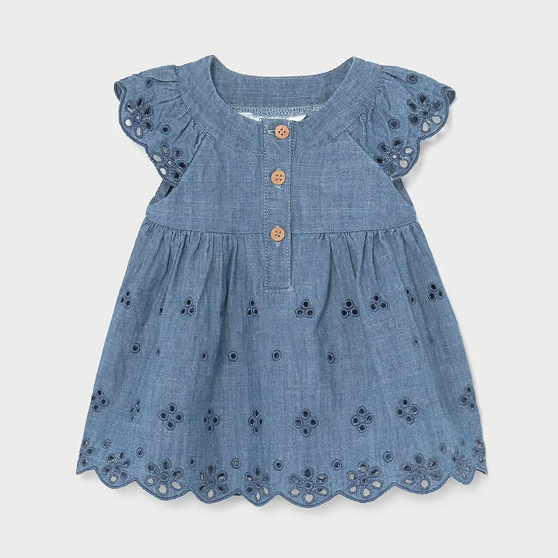 Denim Eyelet Dress by Mayoral