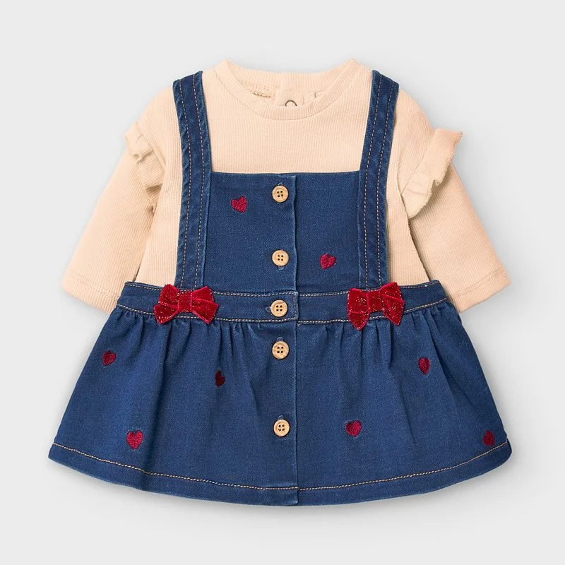 Denim Overall And Shirt Set