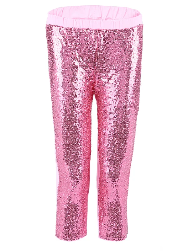 Girls Pink Sequin Sports Casual Legging Pants 9M-8