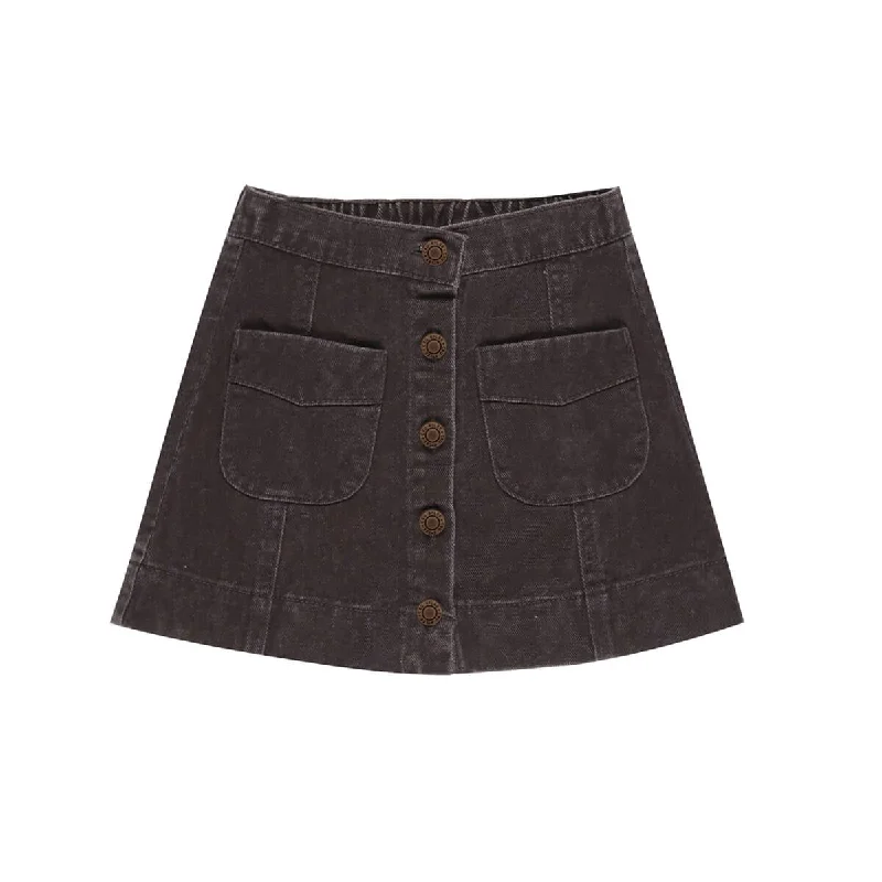 Denver Mini Skirt in Washed Black by Rylee & Cru