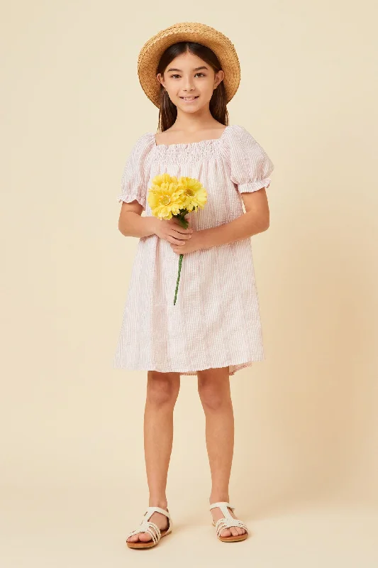 Lace Seersucker Smocked Dress