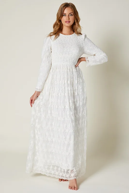 Smocked Lace Temple Dress