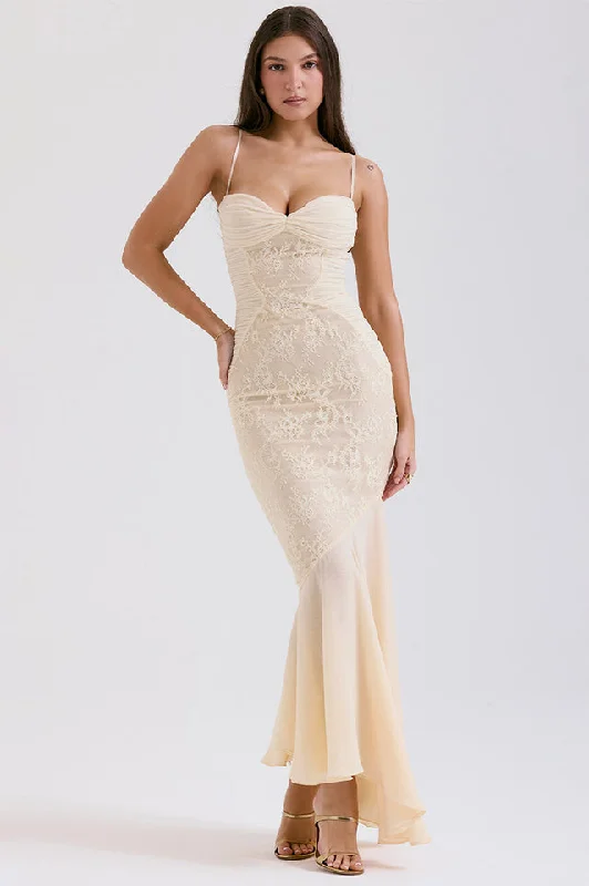 Vanilla Chiffon & Lace Gown