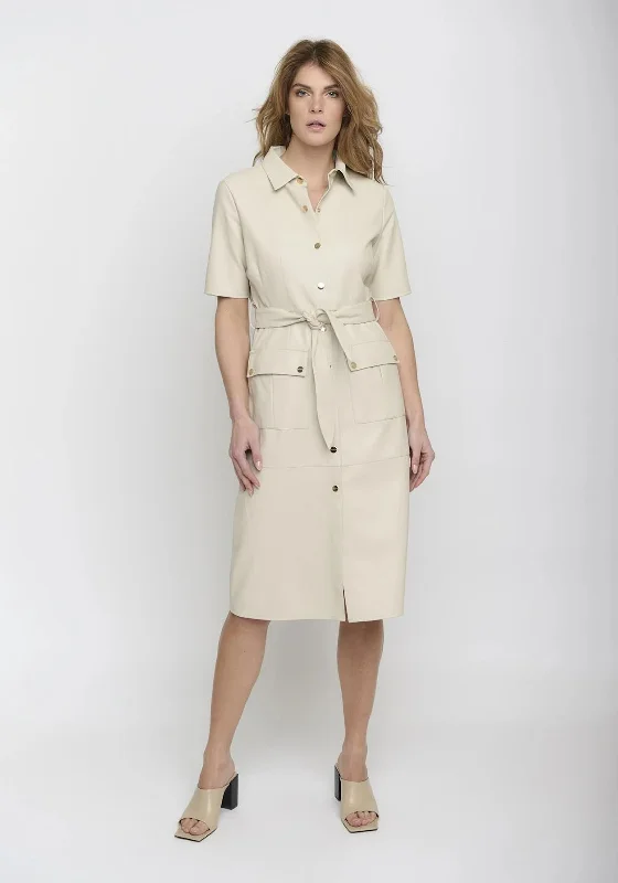 Rino & Pelle Pacey Midi Shirt Dress, Almond Milk